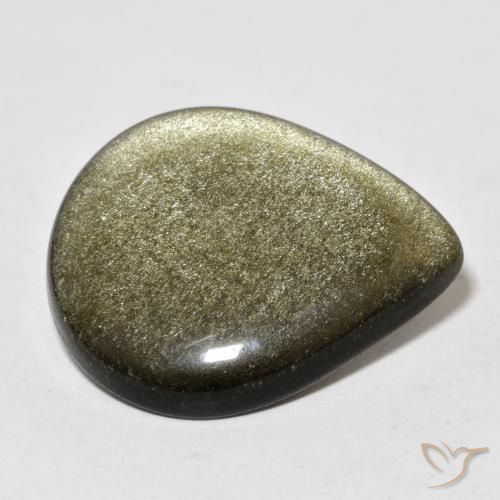 Obsidiana Marrón negro natural de 17.41 ct, En forma de pera, Opaco