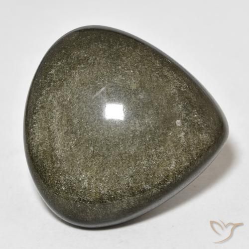 26.99ct Natural Negro con brillo dorado Obsidiana, En forma de pera, Opaco