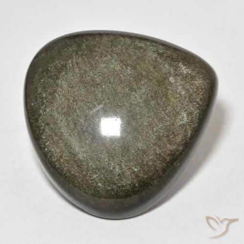 Obsidiana Negro con brillo dorado natural de 26.99 ct, En forma de pera, Opaco