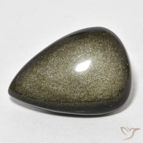 Obsidiana Marrón negro natural de 18.65 ct, En forma de pera, Opaco