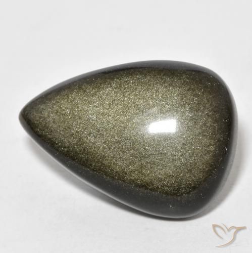 Obsidiana Marrón negro natural de 18.65 ct, En forma de pera, Opaco