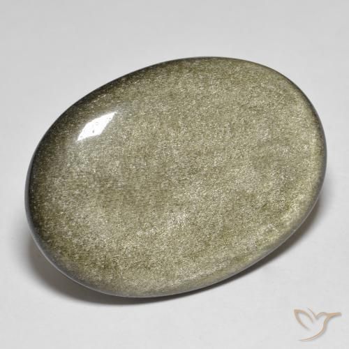 Obsidiana Marrón negro natural de 36.33 ct, Ovalada, Opaco