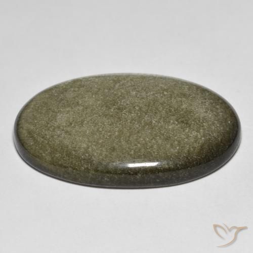Obsidiana Marrón negro natural de 36.33 ct, Ovalada, Opaco