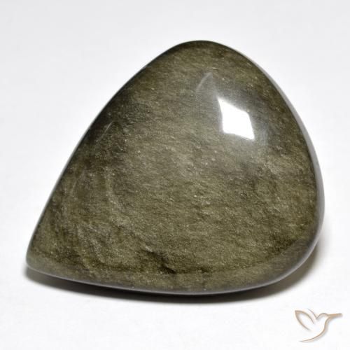 Obsidiana Marrón negro natural de 42.04 ct, En forma de pera, Opaco