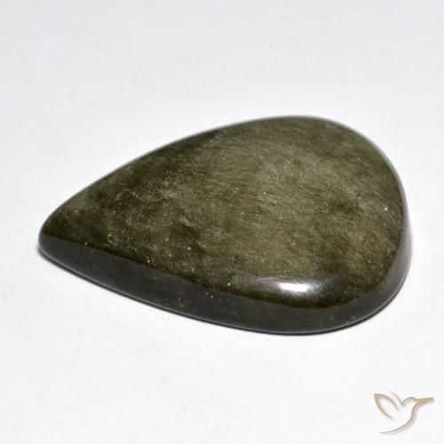 Obsidiana Marrón negro natural de 42.04 ct, En forma de pera, Opaco