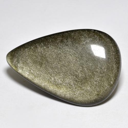 Obsidiana dorado natural de 27,20 ct, en forma de pera, opaco
