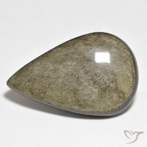 Obsidiana Marrón negro natural de 38.92 ct, En forma de pera, Opaco
