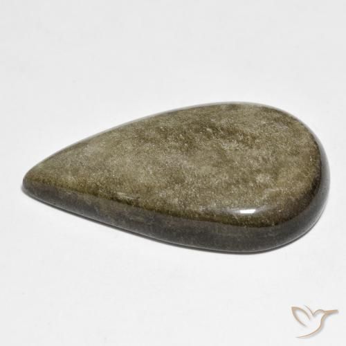Obsidiana Marrón negro natural de 38.92 ct, En forma de pera, Opaco