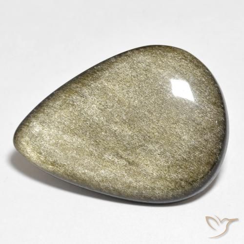 19.79ct Natural Negro con brillo dorado Obsidiana, En forma de pera, Opaco