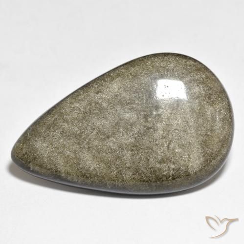 Obsidiana Marrón negro natural de 25.86 ct, En forma de pera, Opaco