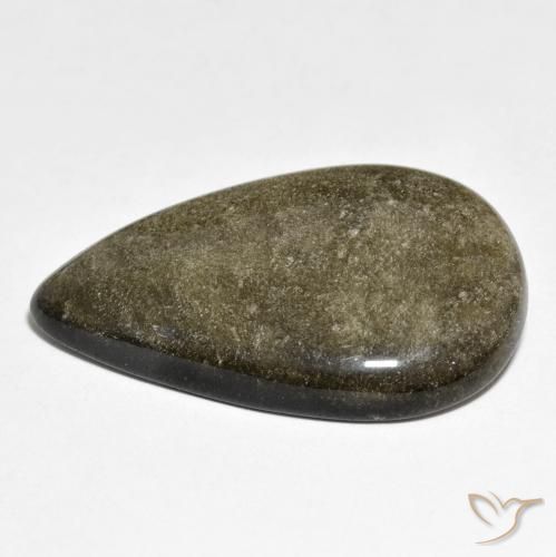 Obsidiana Marrón negro natural de 25.86 ct, En forma de pera, Opaco