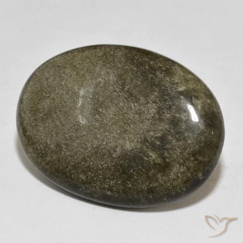 21.74ct Natural Negro con brillo dorado Obsidiana, Ovalada, Opaco