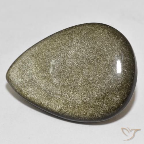 26.37ct Natural Negro con brillo dorado Obsidiana, En forma de pera, Opaco