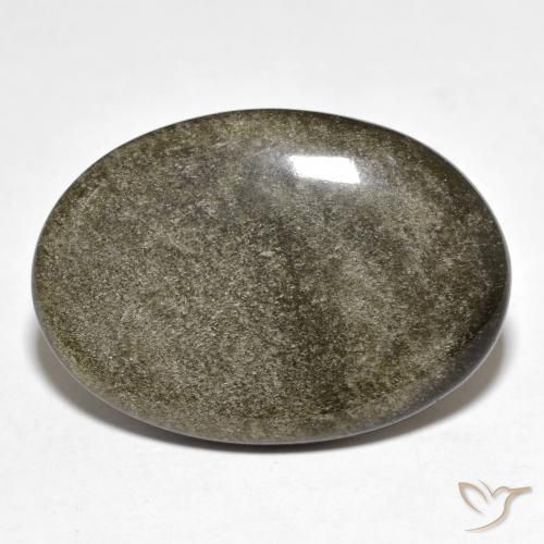20.01ct Natural Negro con brillo dorado Obsidiana, Ovalada, Opaco