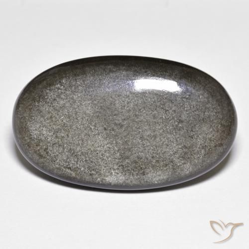 Obsidiana gris natural de 26,36 ct, corte óvalo, opaco