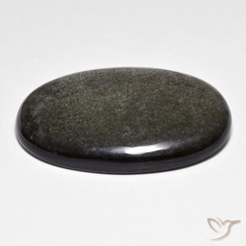 Obsidiana gris natural de 26,36 ct, corte óvalo, opaco