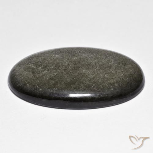 Obsidiana Verde claro natural de 31.03 ct, Ovalada, Opaco