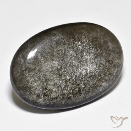 27.47ct Natural Gris oscuro medio Obsidiana, Ovalada, Opaco