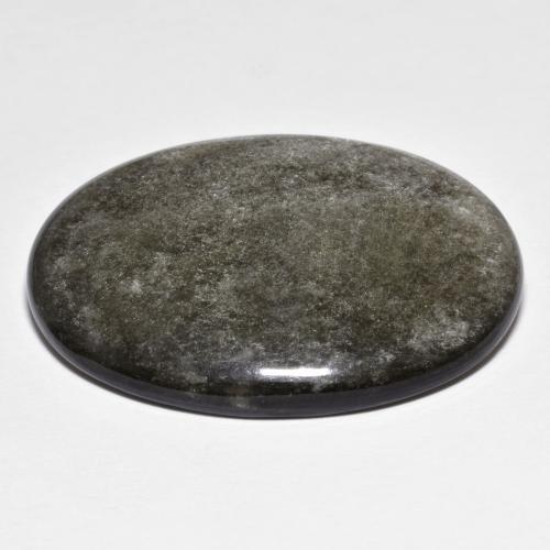 Obsidiana Gris oscuro natural de 24.89 ct, Corte Óvalo, Opaco