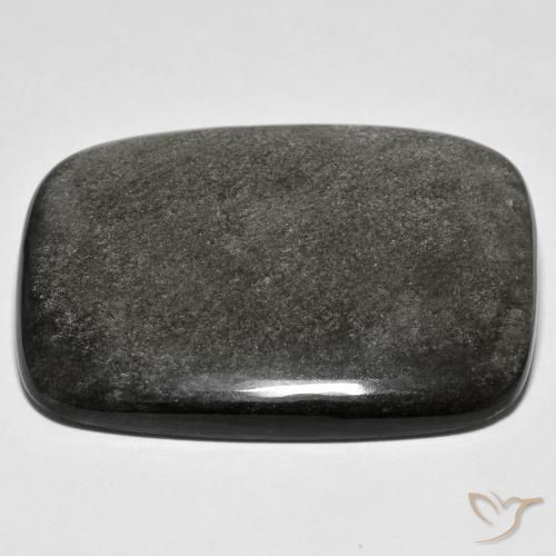 Obsidiana Verde claro natural de 32.84 ct, Forma Cojín, Opaco