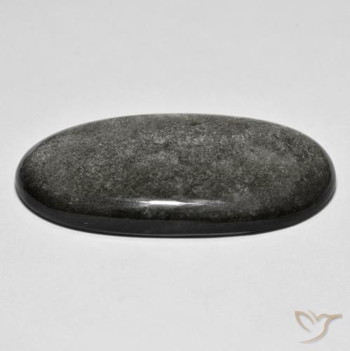 Obsidiana Verde claro natural de 33.09 ct, Ovalada, Opaco