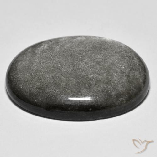 Obsidiana Verde claro natural de 30.48 ct, Ovalada, Opaco