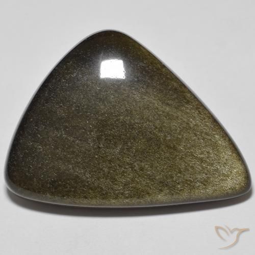 Obsidiana Negro con brillo dorado natural de 24.46 ct, Elegante, Opaco