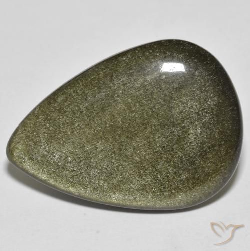 21.49ct Natural Negro con brillo dorado Obsidiana, En forma de pera, Opaco