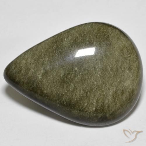 21.44ct Natural Negro con brillo dorado Obsidiana, En forma de pera, Opaco