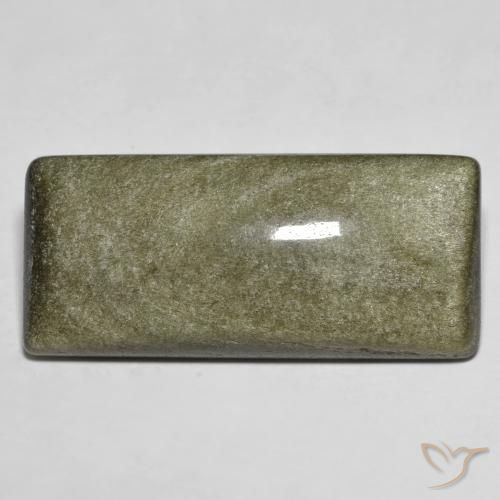 Obsidiana Negro con brillo dorado natural de 22.63 ct, Corte Baguette, Opaco