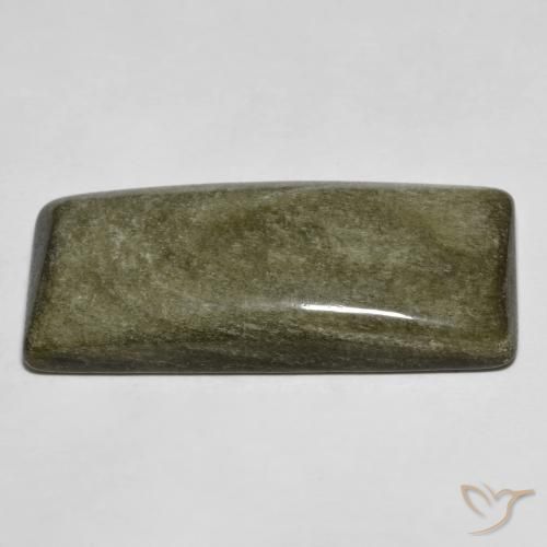 Obsidiana Negro con brillo dorado natural de 22.63 ct, Corte Baguette, Opaco
