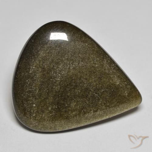 17.61ct Natural Negro con brillo dorado Obsidiana, En forma de pera, Opaco