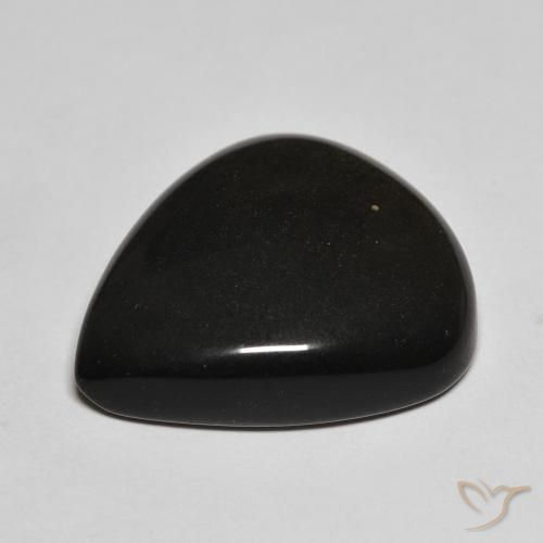 Obsidiana Negro con brillo dorado natural de 20.17 ct, En forma de pera, Opaco