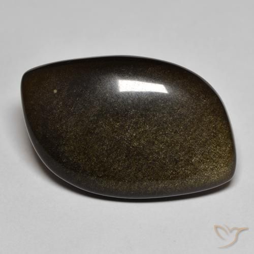 17.74ct Natural Negro con brillo dorado Obsidiana, Elegante, Opaco