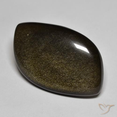 Obsidiana Negro con brillo dorado natural de 17.74 ct, Elegante, Opaco