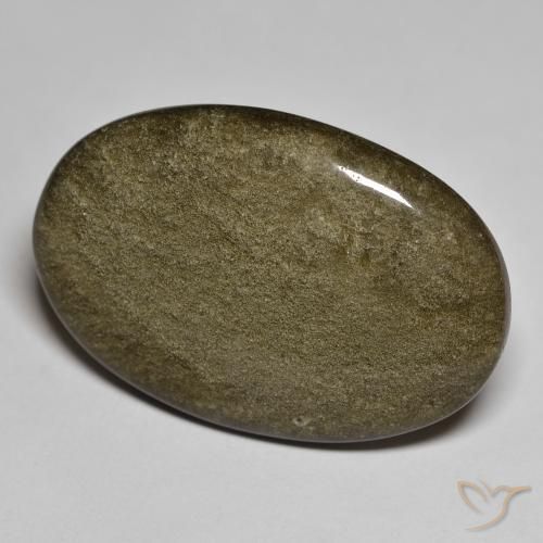 Obsidiana Negro con brillo dorado natural de 30.83 ct, Ovalada, Opaco