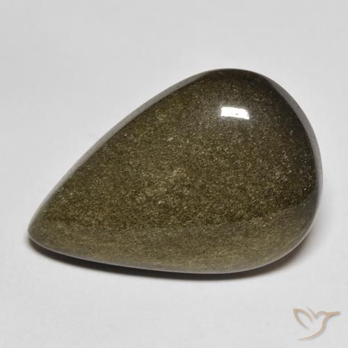 14.32ct Natural Negro con brillo dorado Obsidiana, En forma de pera, Opaco