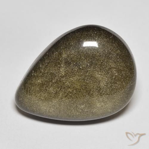 17.02ct Natural Negro con brillo dorado Obsidiana, En forma de pera, Opaco