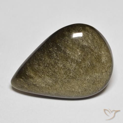 13.21ct Natural Negro con brillo dorado Obsidiana, En forma de pera, Opaco