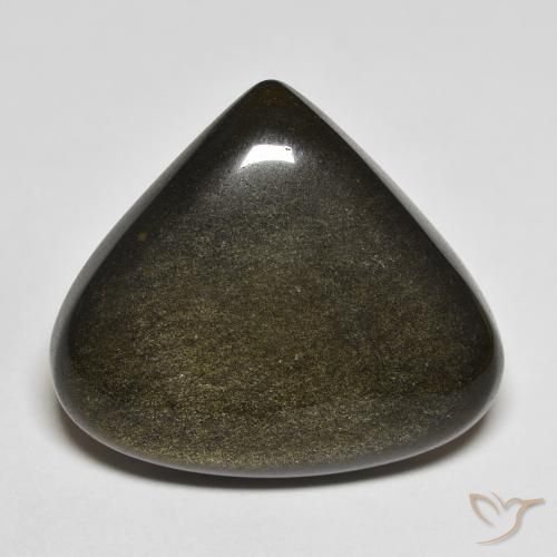 19.38ct Natural Negro con brillo dorado Obsidiana, En forma de pera, Opaco