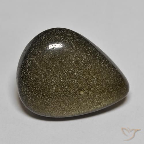 17.46ct Natural Negro con brillo dorado Obsidiana, En forma de pera, Opaco
