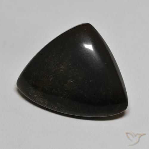 Obsidiana Negro con brillo dorado natural de 18.17 ct, Trillón, Opaco