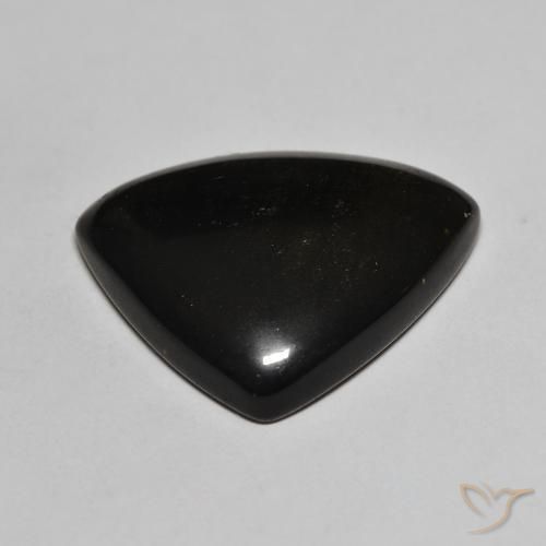 Obsidiana Negro con brillo dorado natural de 18.17 ct, Trillón, Opaco