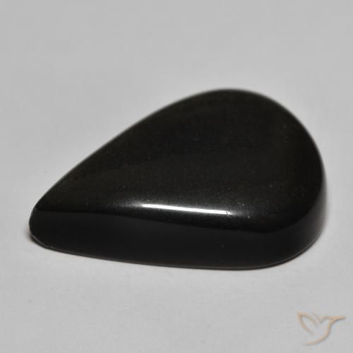 Obsidiana Negro con brillo dorado natural de 29.24 ct, En forma de pera, Opaco
