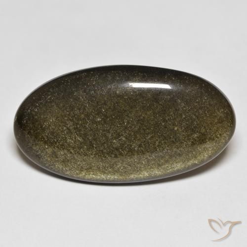 19.68ct Natural Negro con brillo dorado Obsidiana, Ovalada, Opaco