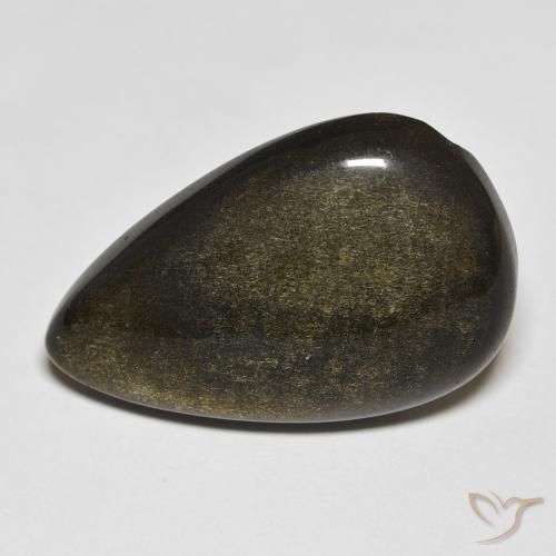 18.13ct Natural Negro con brillo dorado Obsidiana, En forma de pera, Opaco