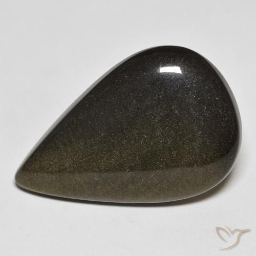20.38ct Natural Negro con brillo dorado Obsidiana, En forma de pera, Opaco
