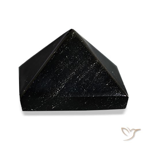 Obsidiana negro con líneas grises de 66,01 ct, cuadrado, opaco