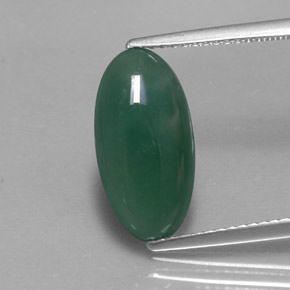 Jade de onfacita verde natural de 3,66 ct, corte óvalo, translúcido