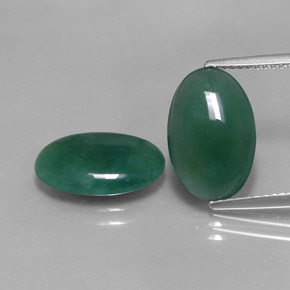 Gemas de jade de onfacita verde natural de  ct, corte óvalo, translúcido